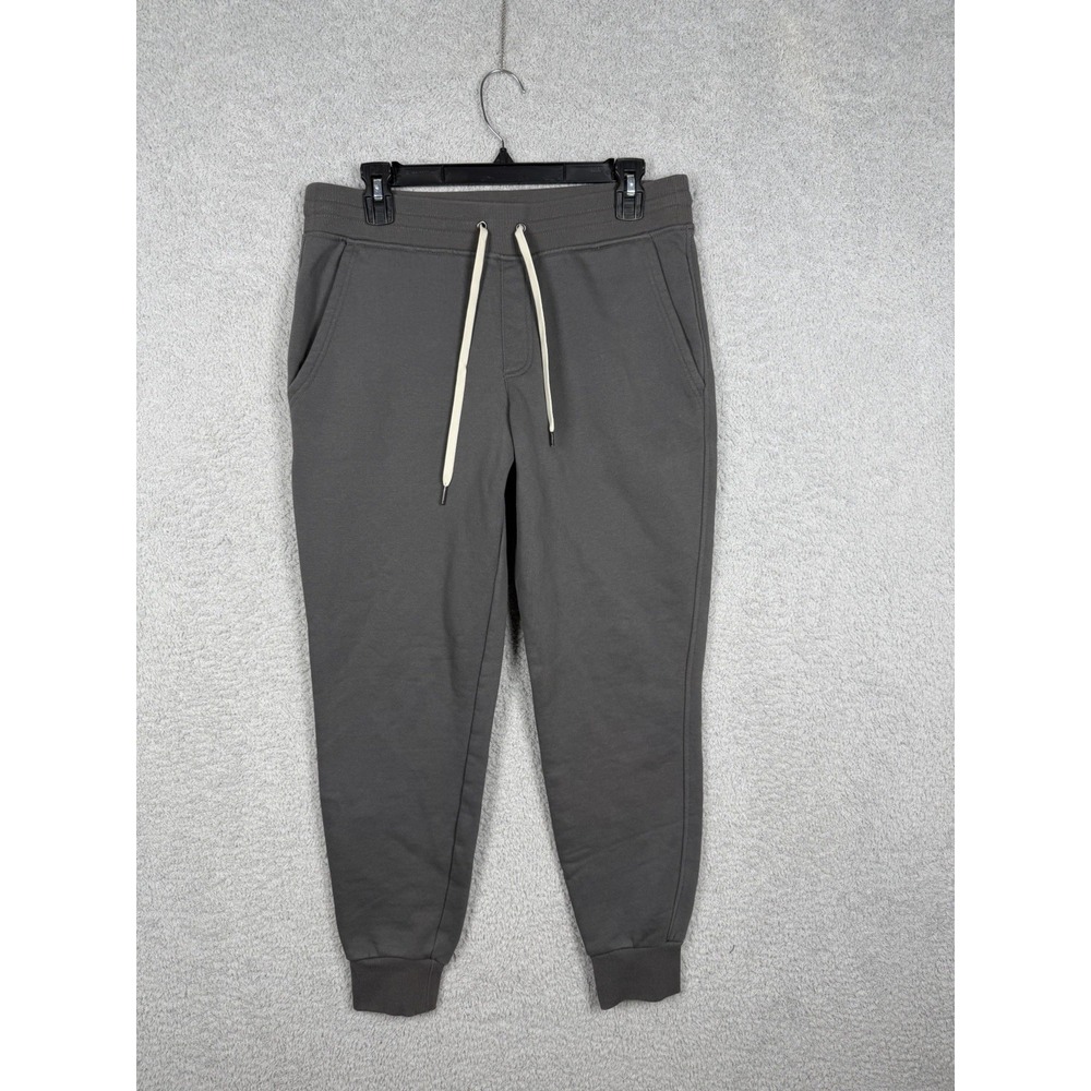 True Classic Men's Size M Gray Fleece Jogger Sweatpants Drawstring Pockets